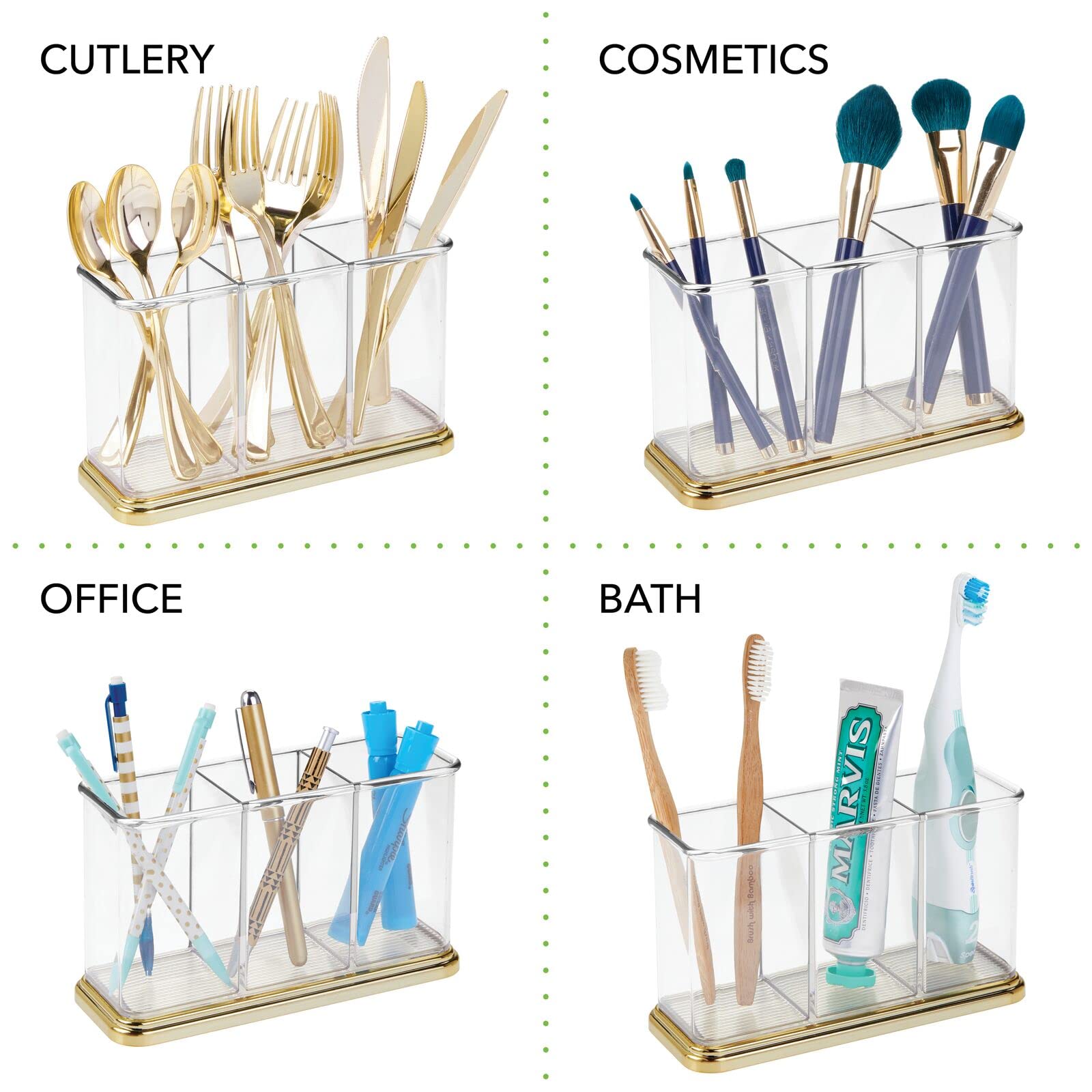 mdesign Hyde gold accent base adds a touch of luxury to dining spaces