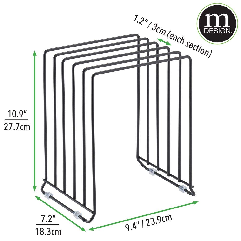 mdesign pot lid and pan rack black finish complements modern kitchens