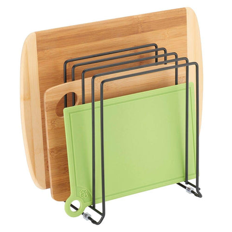 mdesign pot lid and pan rack on countertop saves time reaching pans