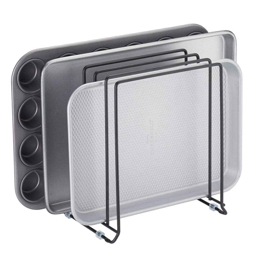 mdesign pot lid and pan rack front view with five slots for easy organization