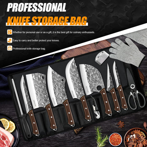 MDHAND chef knife blade close-up highlighting sharp edge for precise slicing