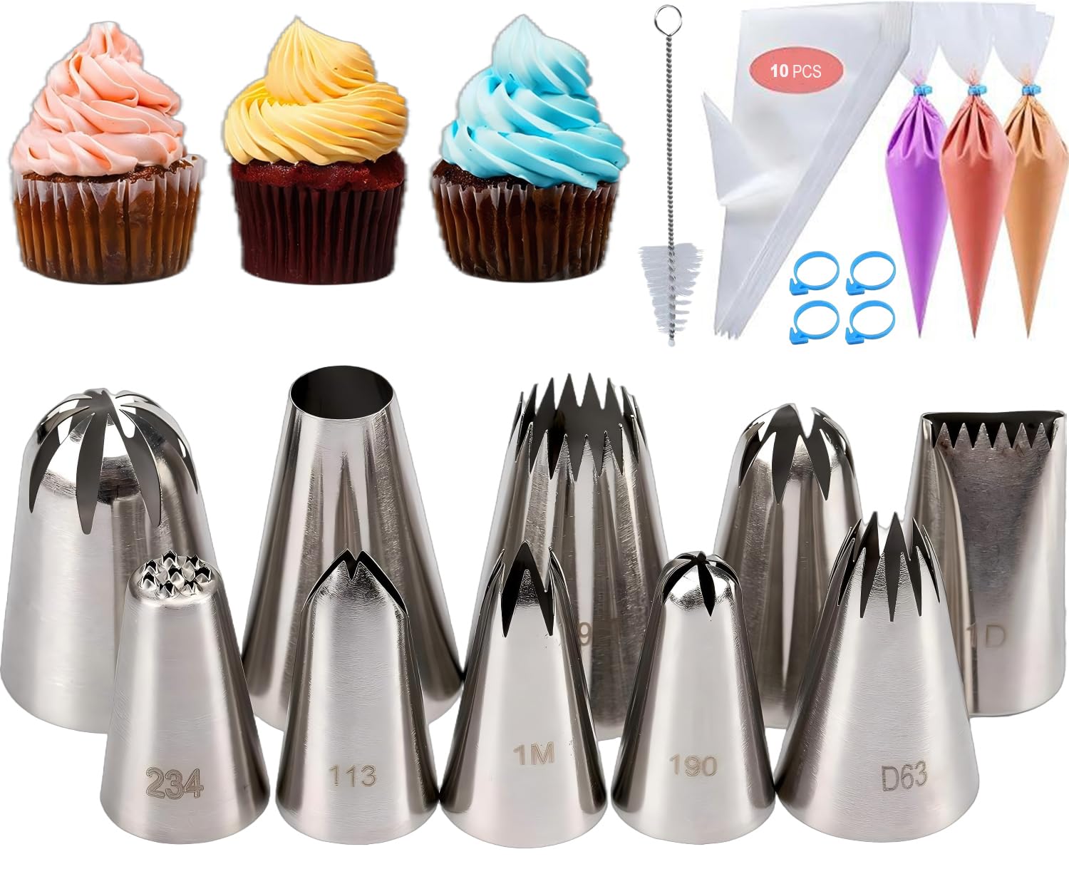 MDLJG 25-piece XL piping tip set packaging for convenient decorating
