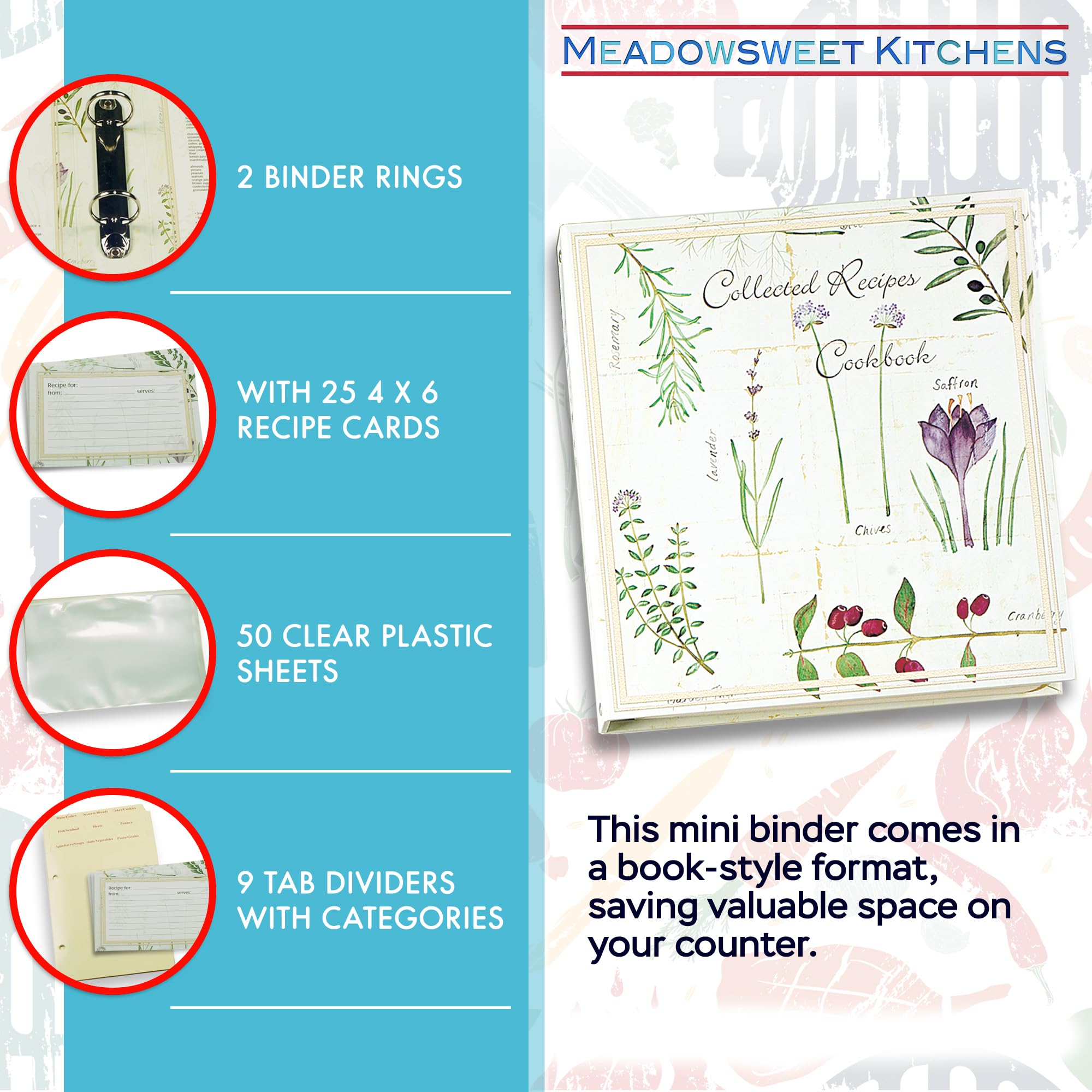 Meadowsweet Kitchens 25 recipe cards pack ready for meal planning and ideas.