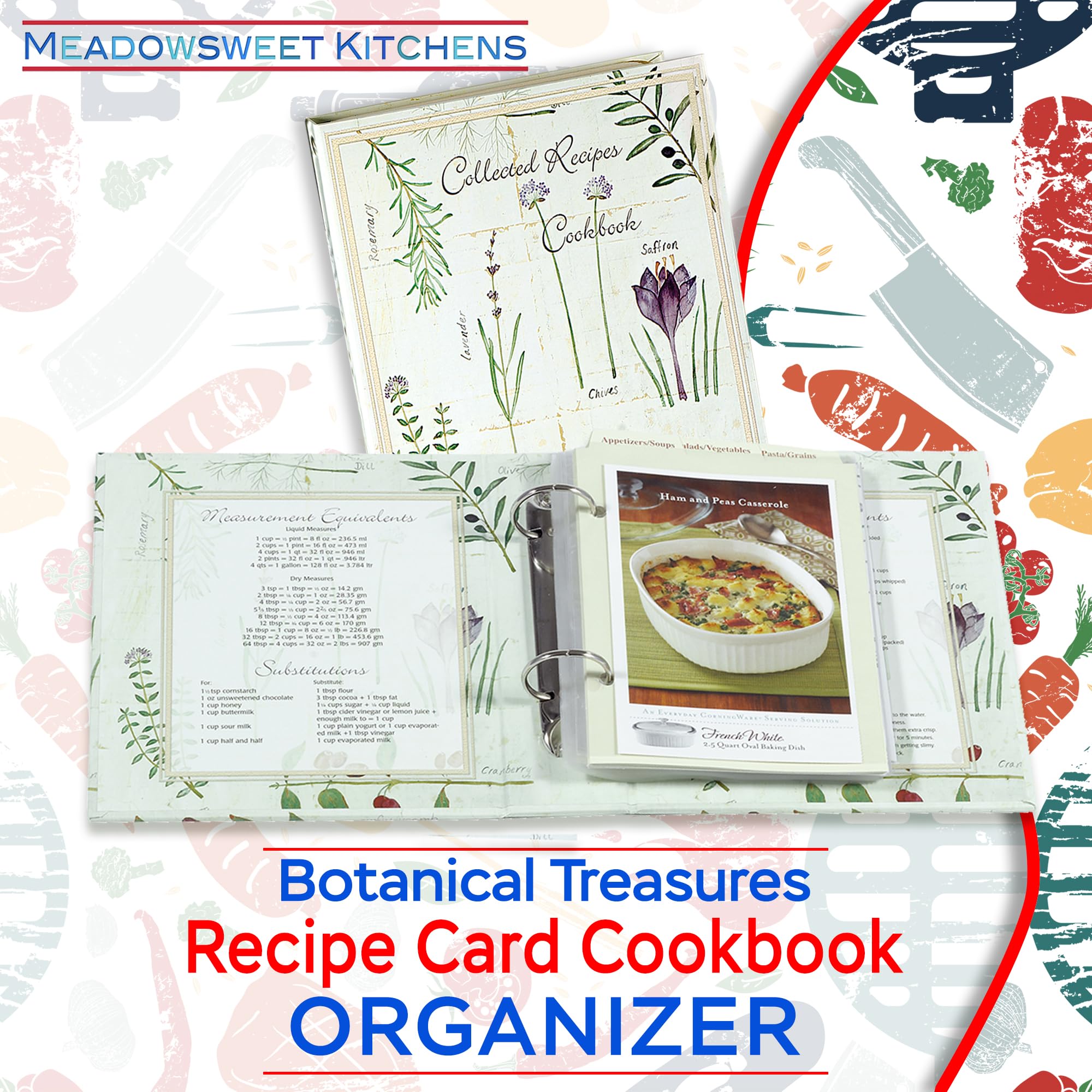 Meadowsweet Kitchens clear sleeves pack protecting cards from spills and stains.