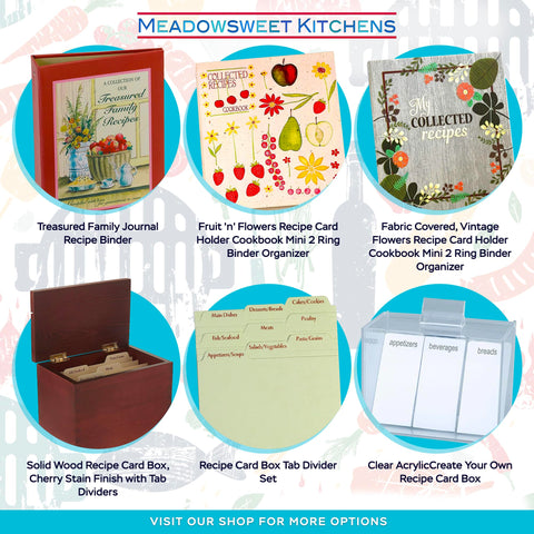Meadowsweet Kitchens countertop organization keeps recipes within reach during prep.