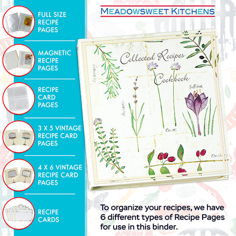 Meadowsweet Kitchens magnetic recipe pages focus on clippings, keeping scraps secure during cooking.