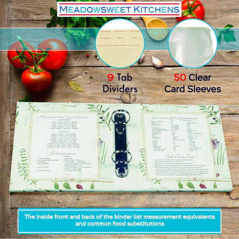 Meadowsweet Kitchens nine dividers with categories for organized recipe storage.