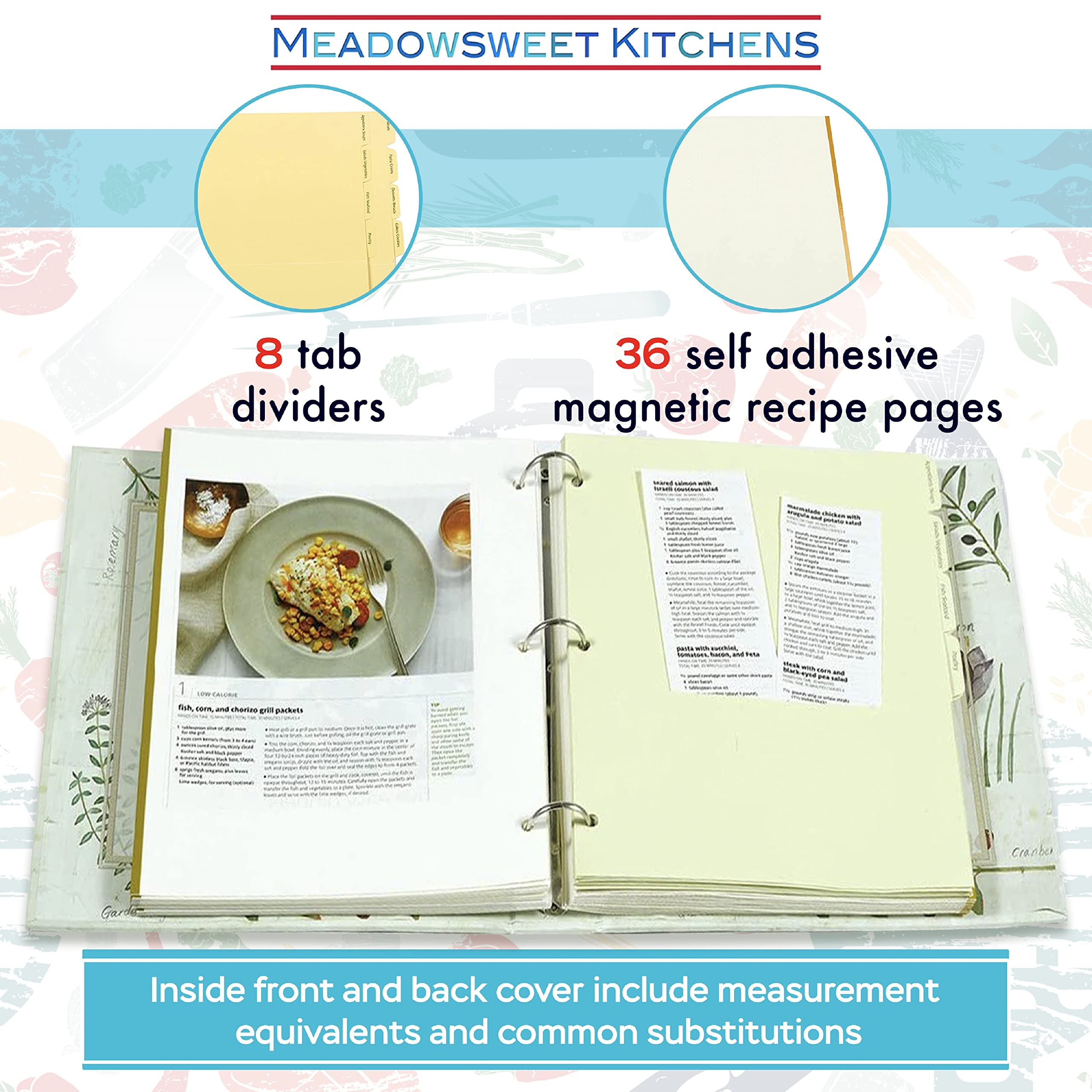 Meadowsweet Kitchens recipe page pockets hold trial recipes before you test them.