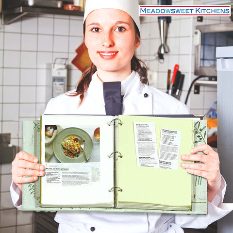 Meadowsweet Kitchens removable page feature keeps cooking quick access.