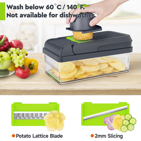 MealHelper food storage box captures chopped veggies neatly for easy transfer.