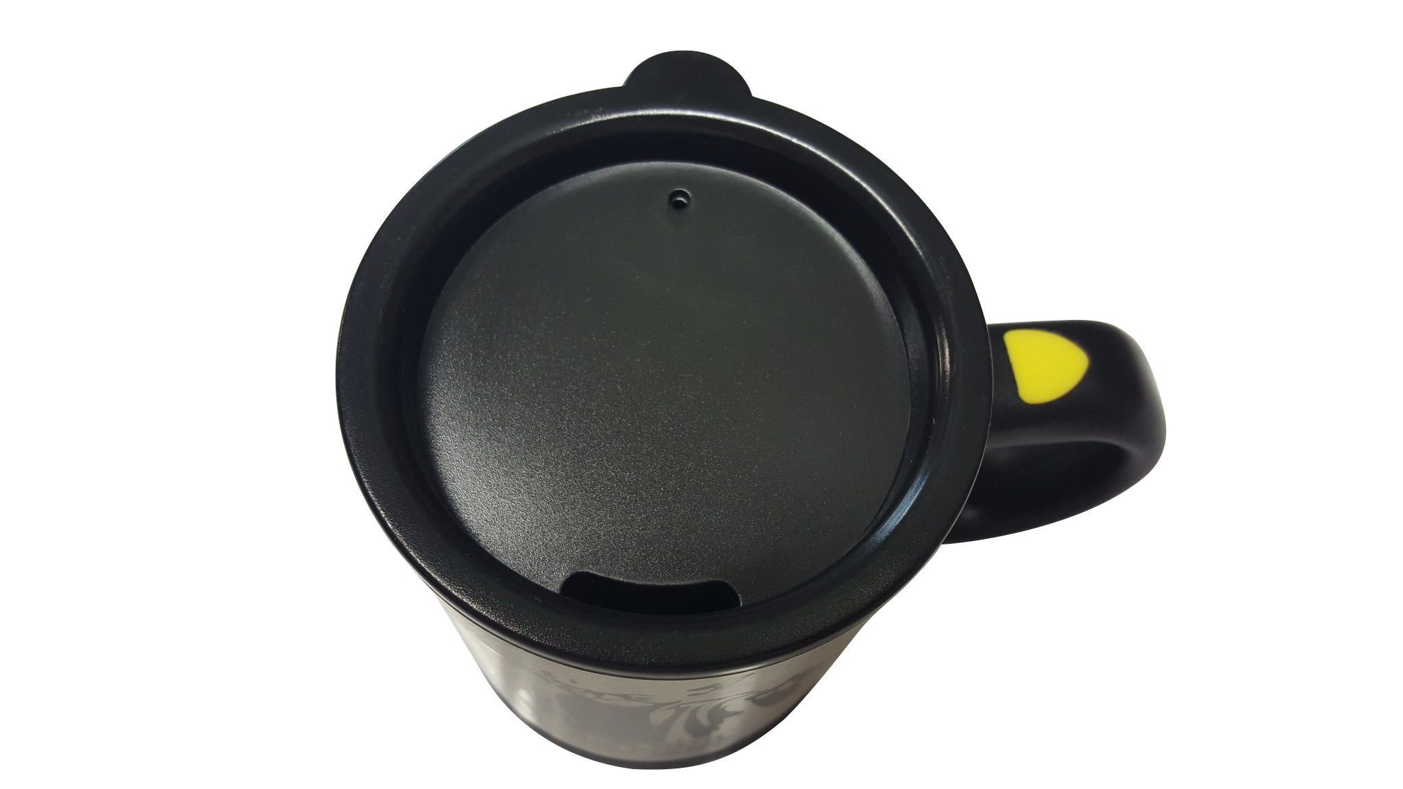Mean Muggin self-stirring star mug with lid keeps beverages insulated