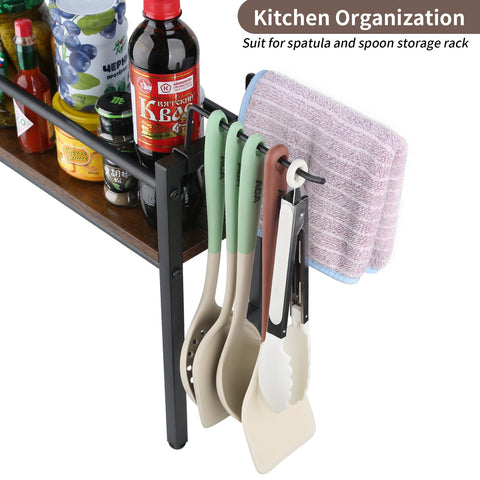 Meangood spice rack shelf dimensions suit compact kitchens for vertical storage.