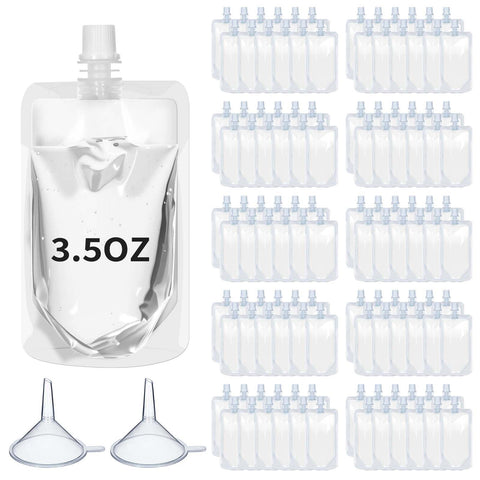 Meanplan 100 Pcs plastic pouches with clear bags for beverages