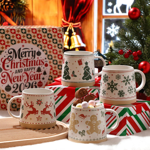 Meanplan reindeer pattern mugs brighten winter mornings