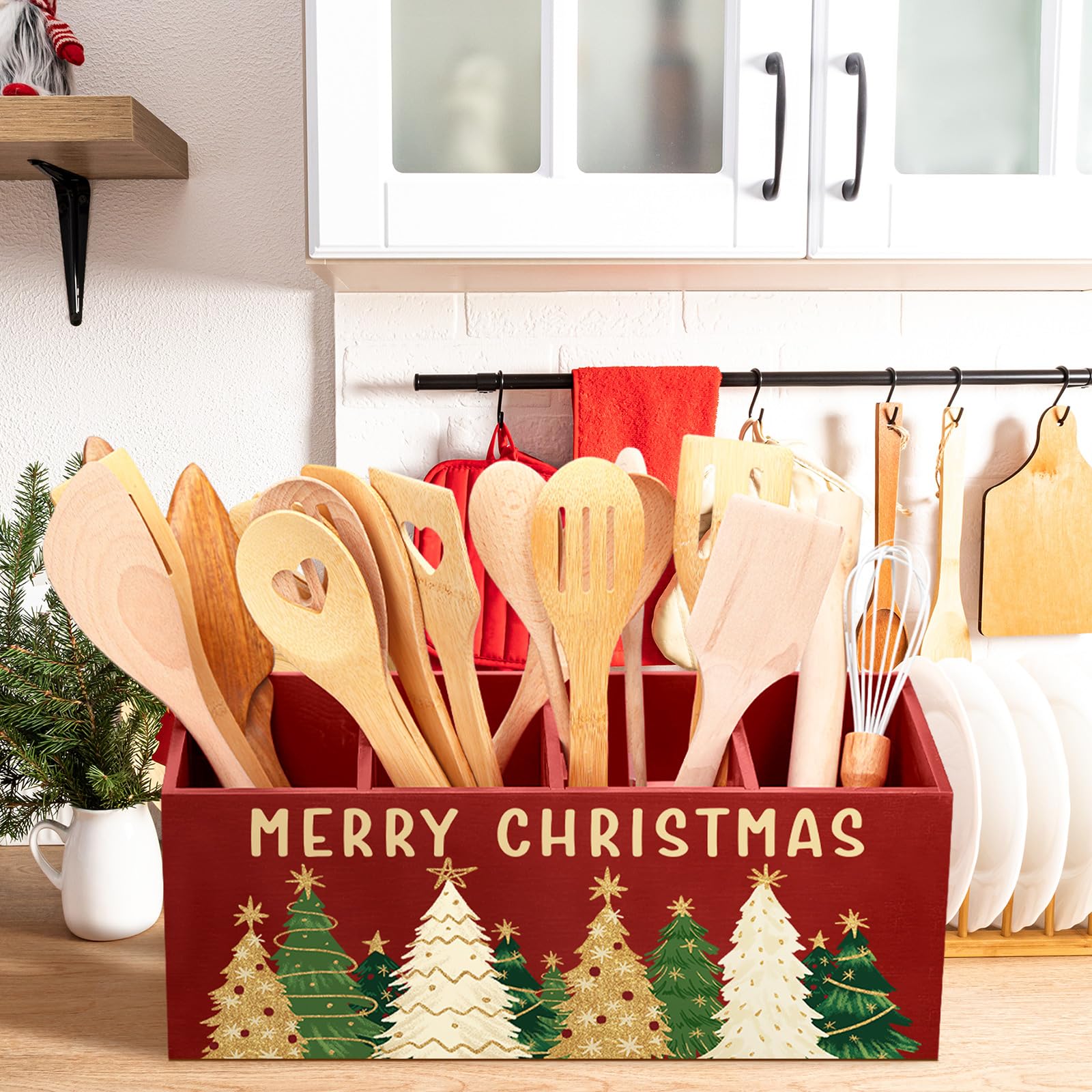 Meanplan space saving utensil holder fits against walls to free counter space.