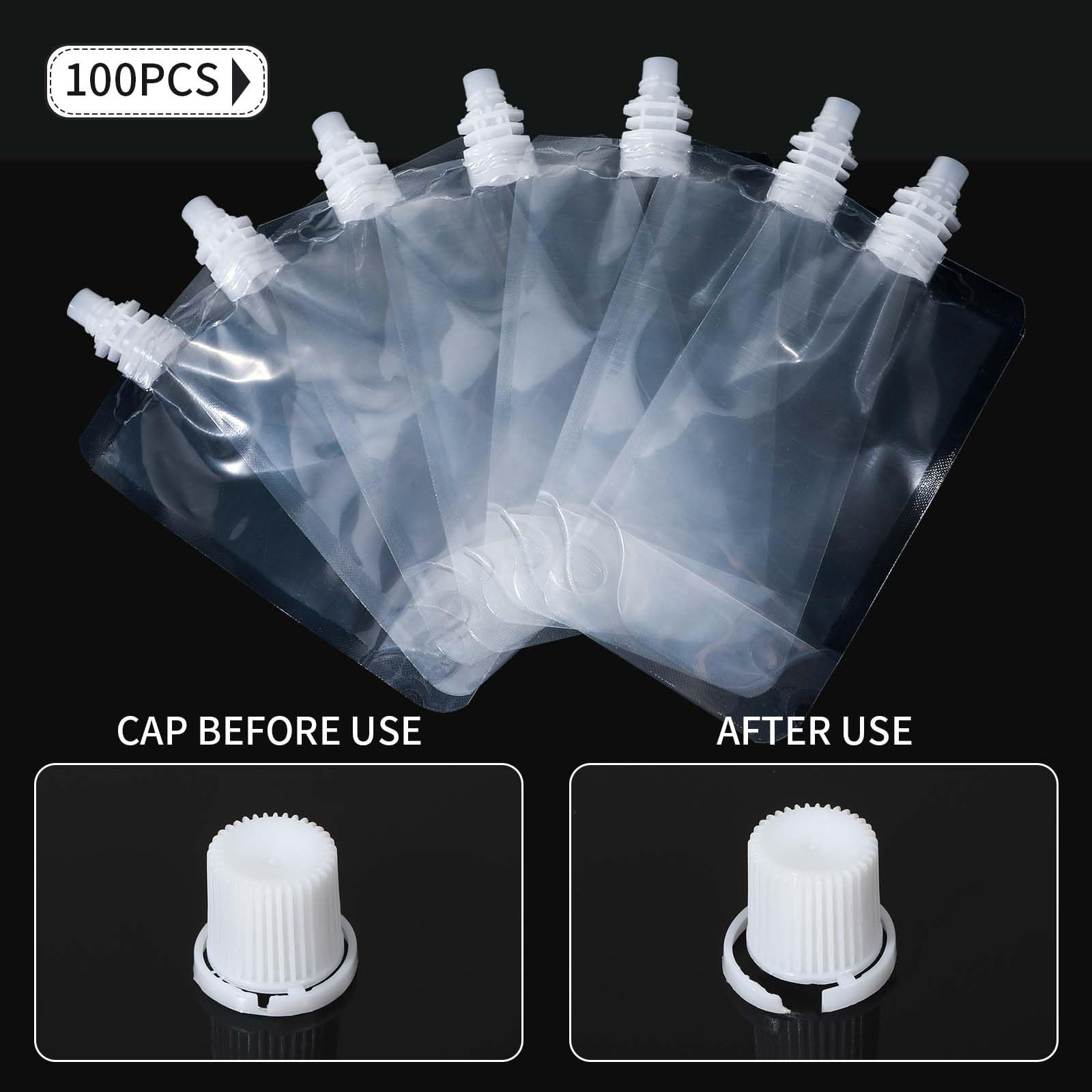 Meanplan clear pouches ideal for beverages, sauces, or crafts