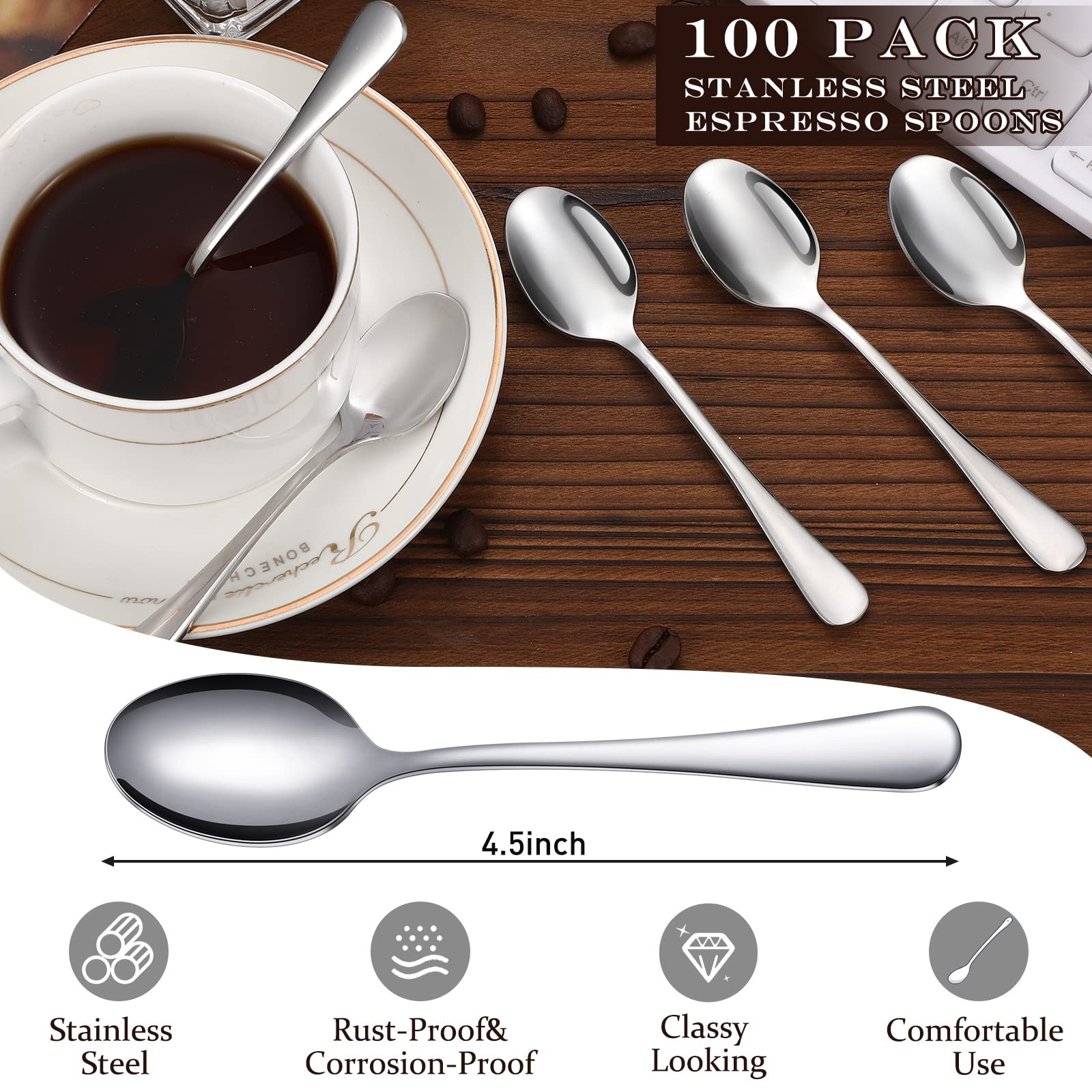 Meanplan demitasse spoons cappuccino-stir for easy coffee handling and tasting.