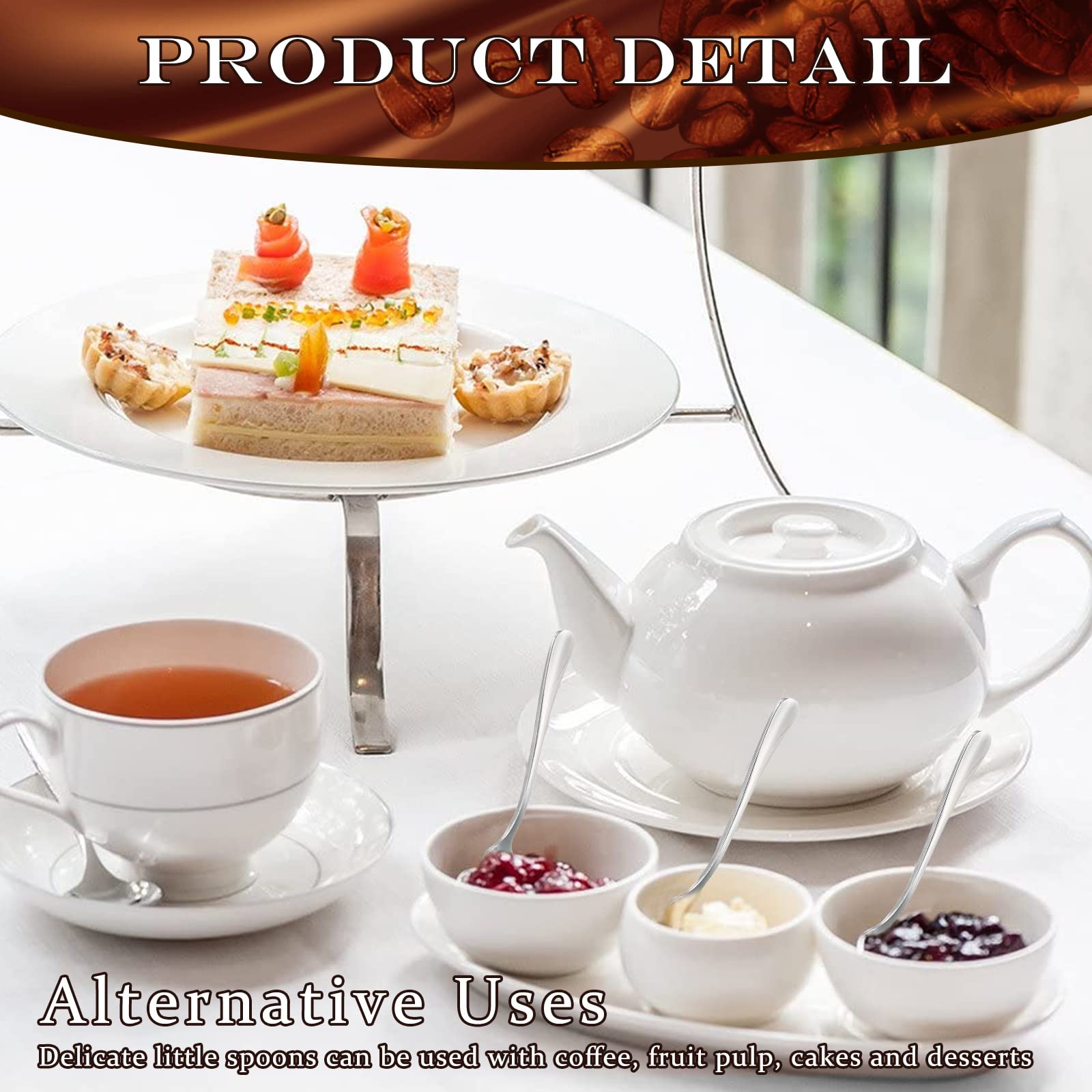 Meanplan demitasse spoons stainless steel with mirror finish for durable daily use.