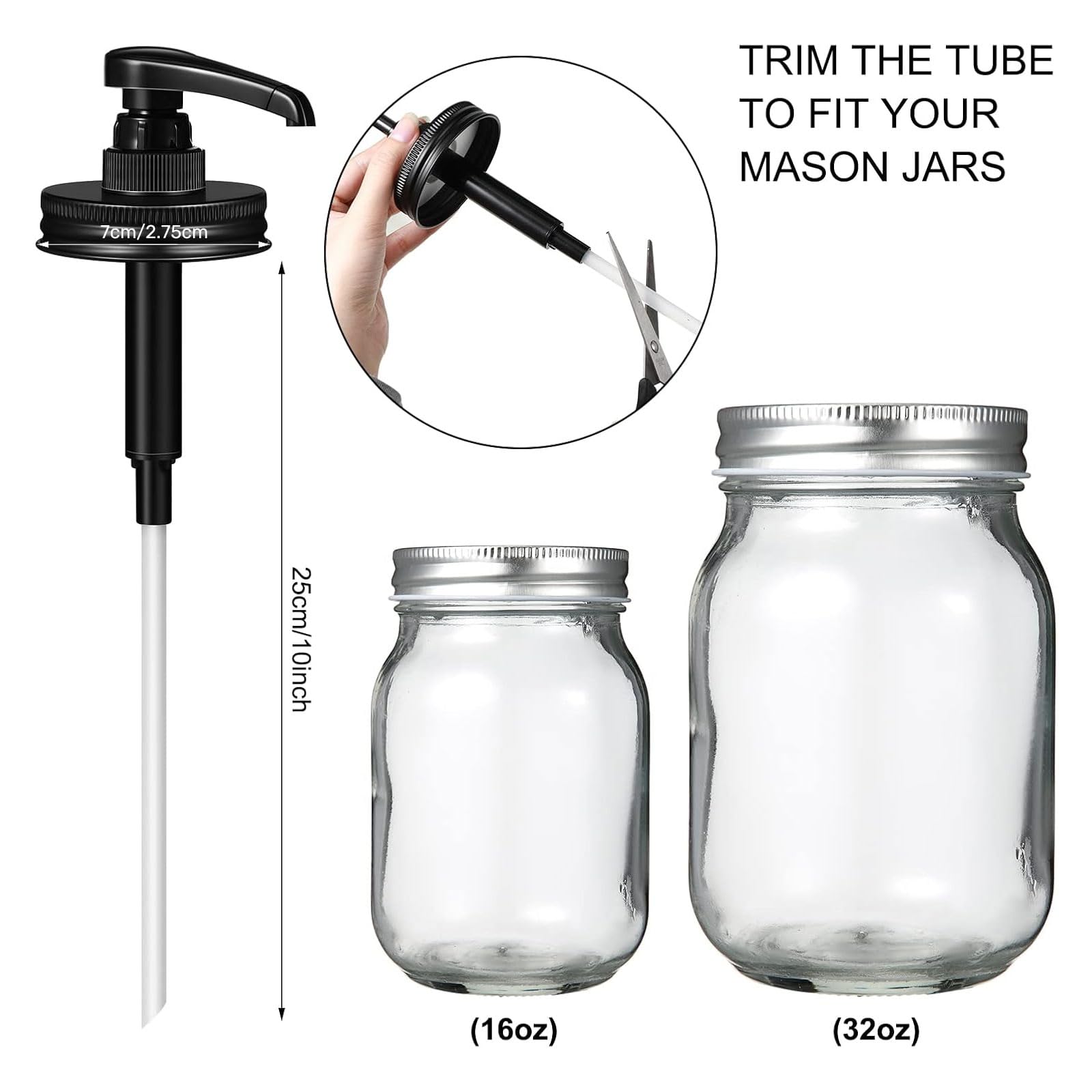 Meanplan regular-mouth mason jar pump lid with stainless steel head for durability