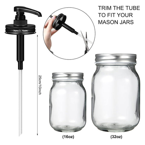 Meanplan regular-mouth mason jar pump lid with stainless steel head for durability