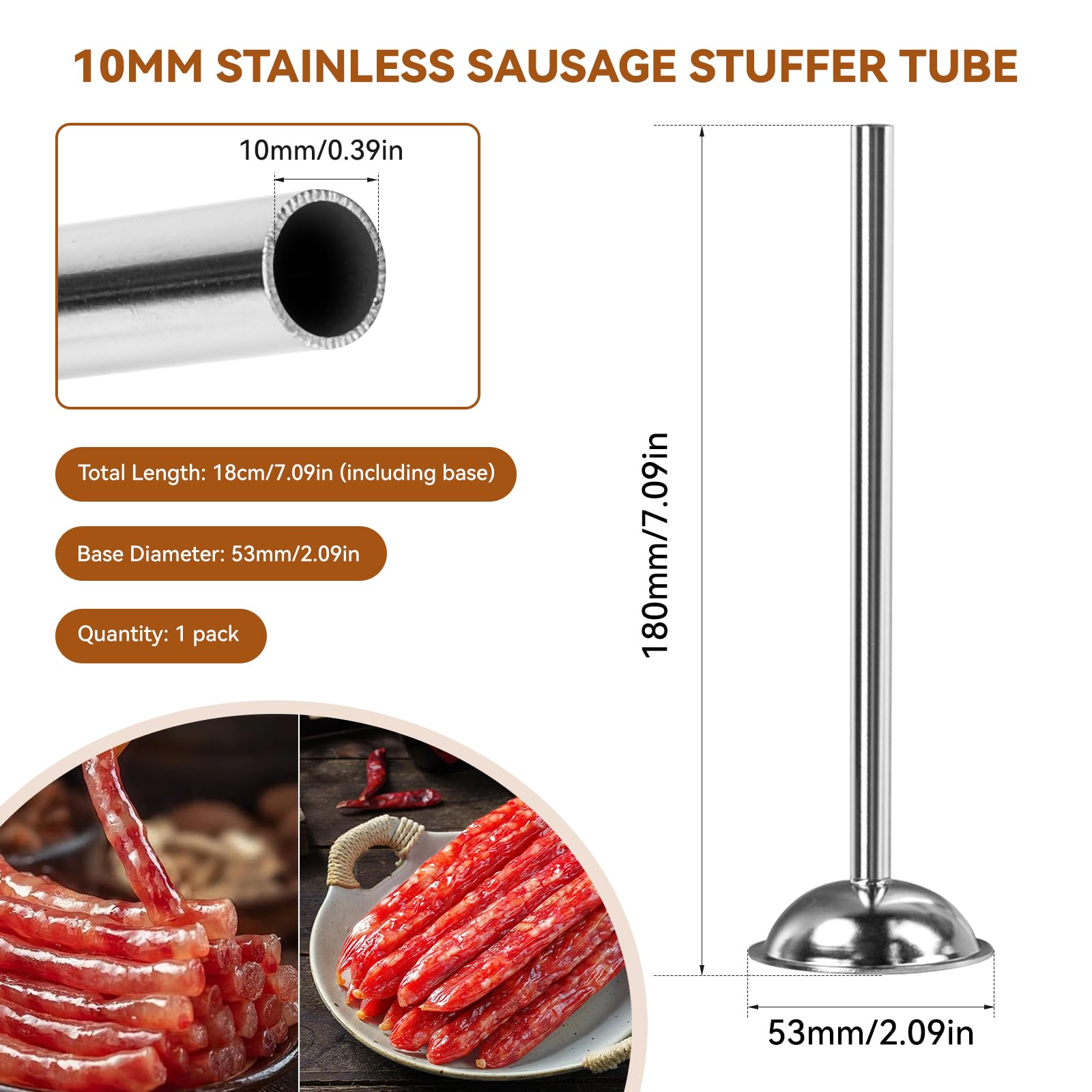 MEANYU 10mm tube length ensures uniform thickness in snack sticks