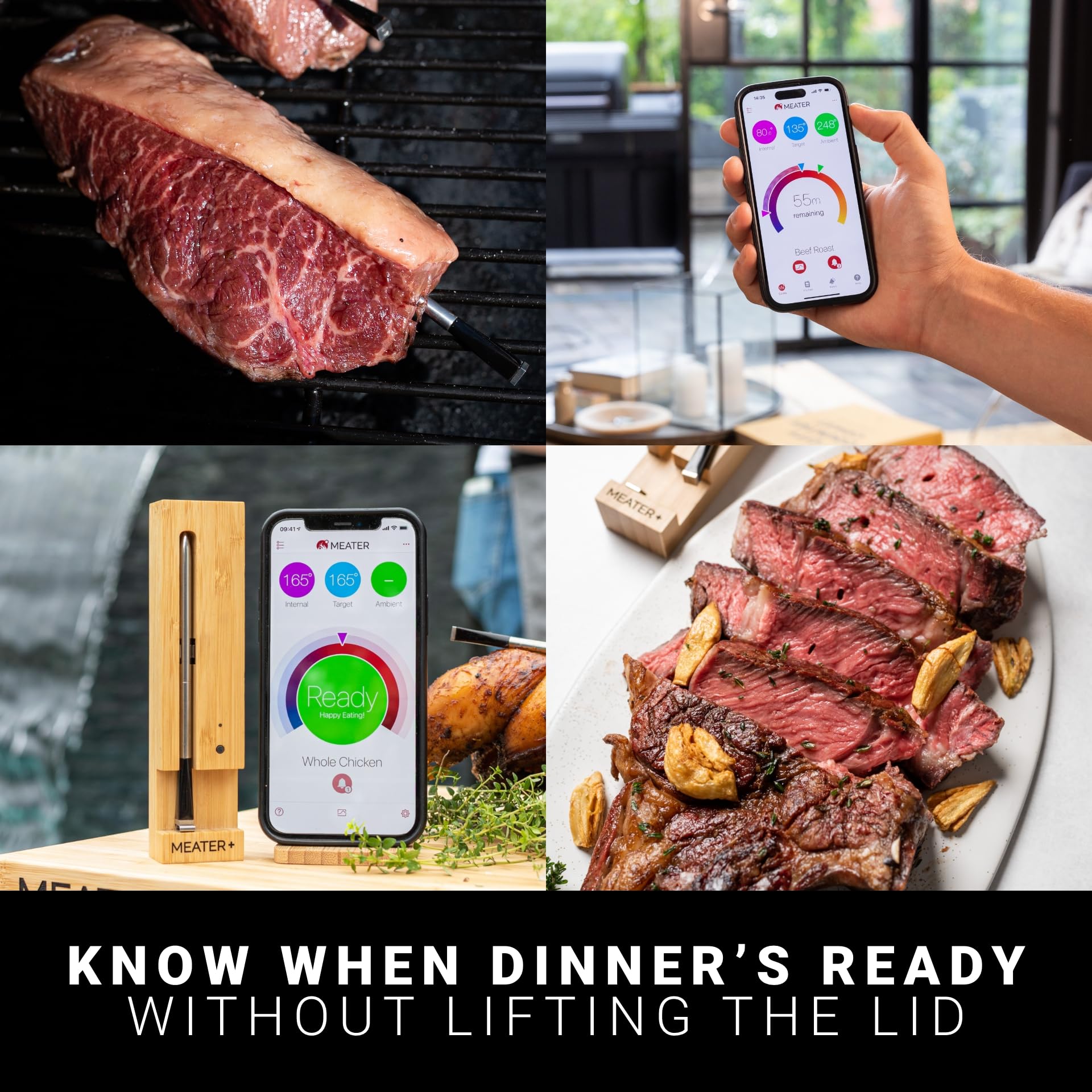 Meater Plus app-guided cook with real-time alerts guiding your cook