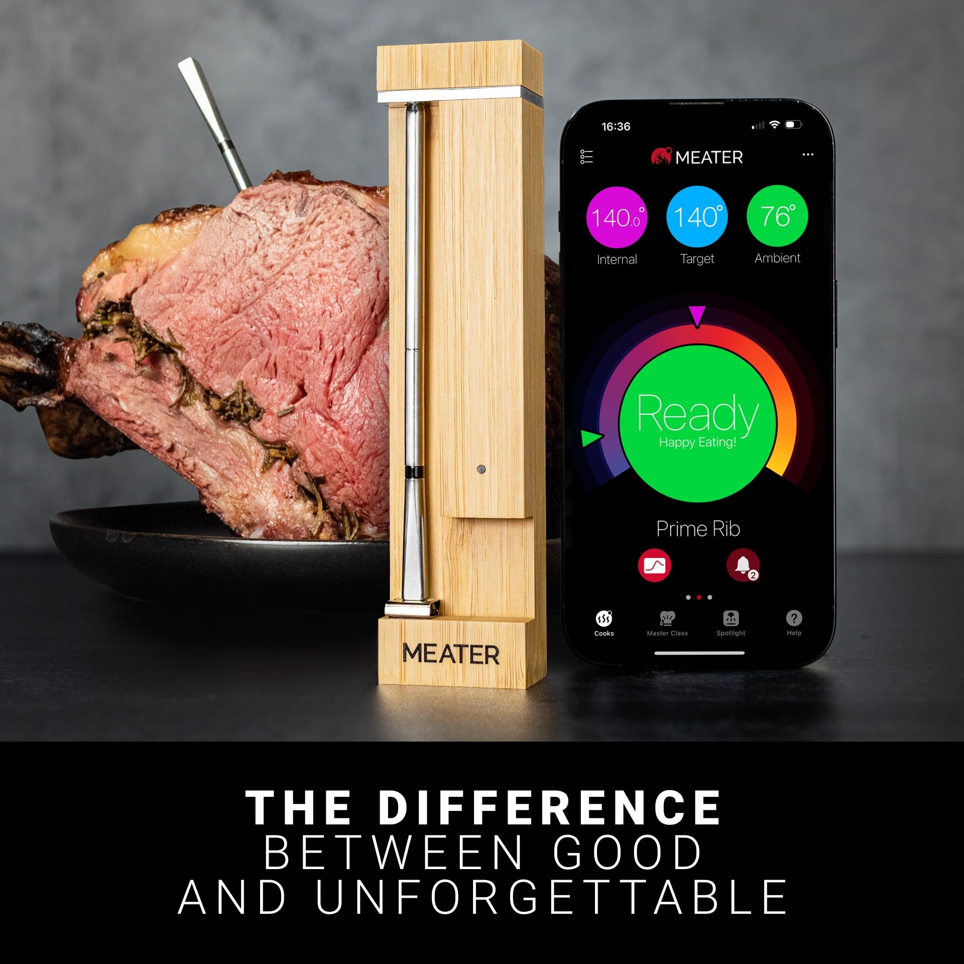 MEATER Pro app live alerts show real-time cooking updates