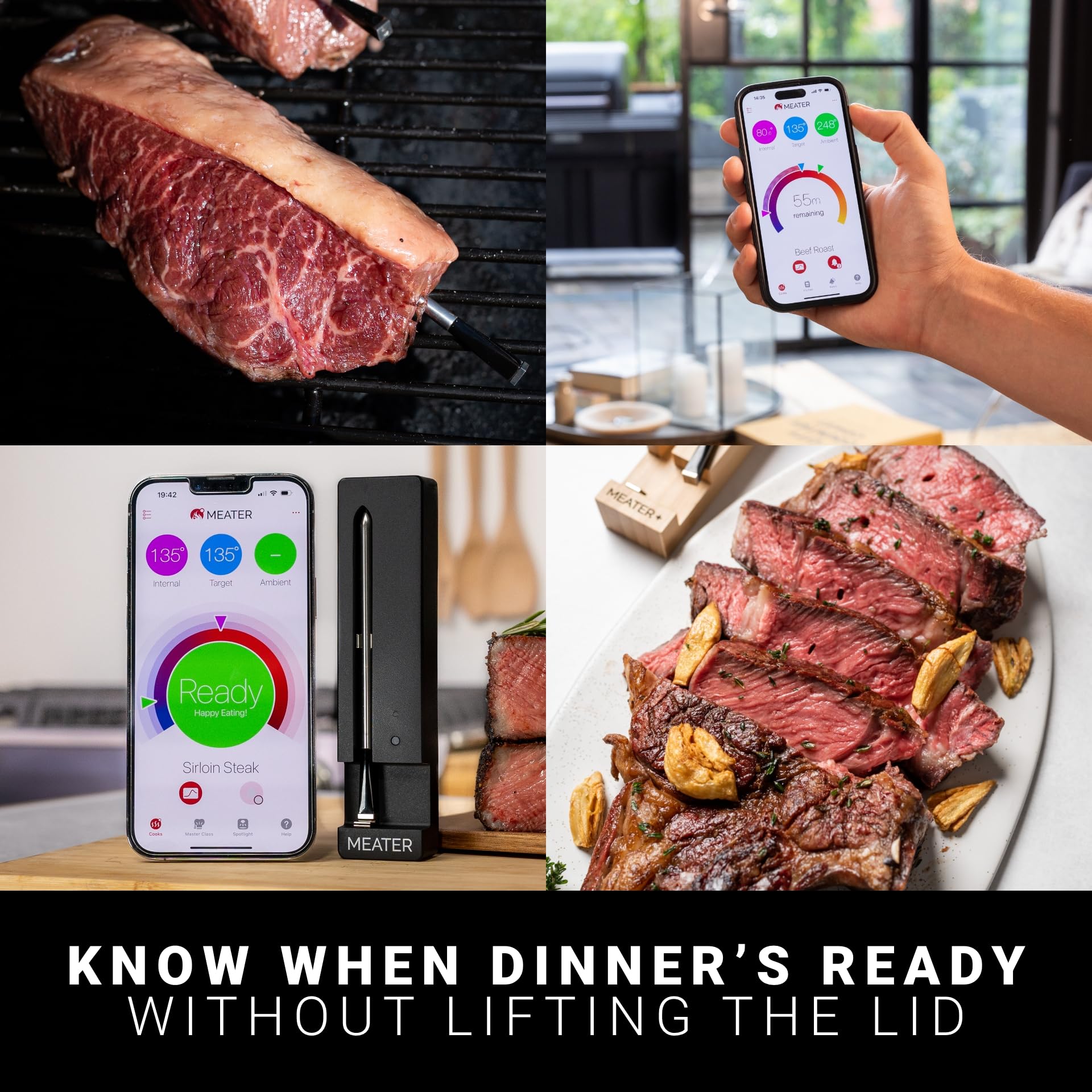 Meater SE ambient temperature reading in cooker helps monitor heat zones.