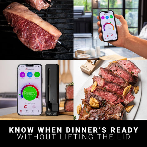 Meater SE ambient temperature reading in cooker helps monitor heat zones.