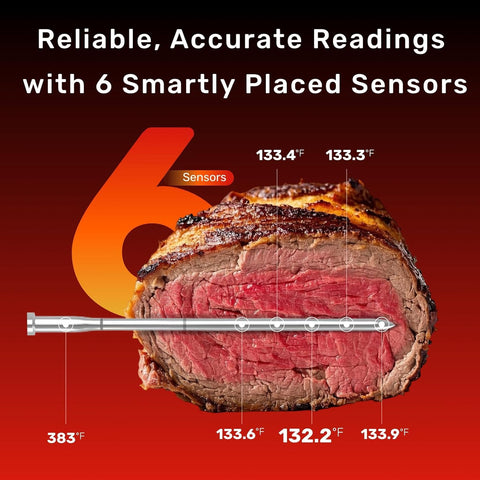Meatmeet S Pro app control screen showing real-time temperature.