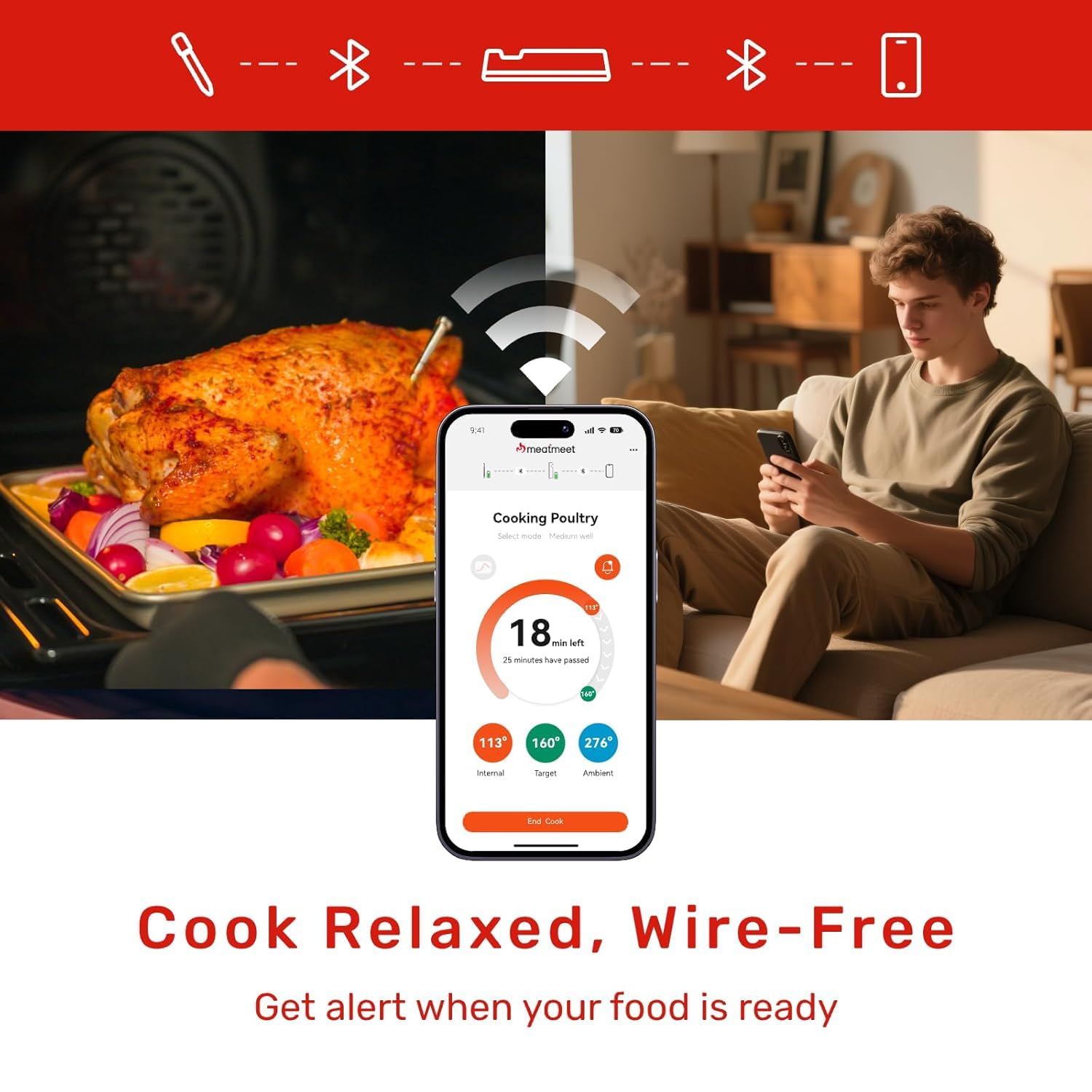 Meatmeet S Pro IP69 body designed for tough kitchen conditions.