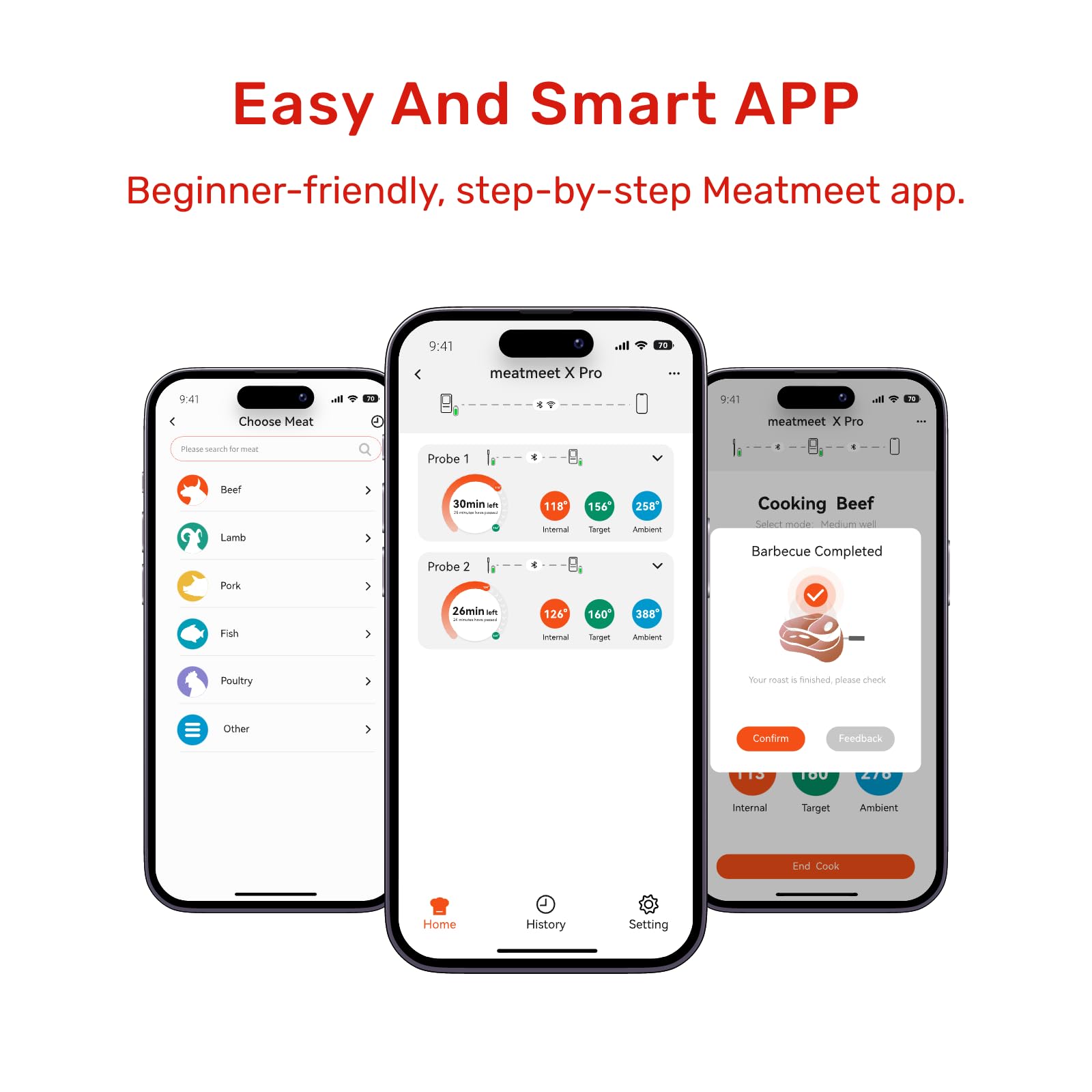 Meatmeet X Pro quick-charge battery extending cooking time.