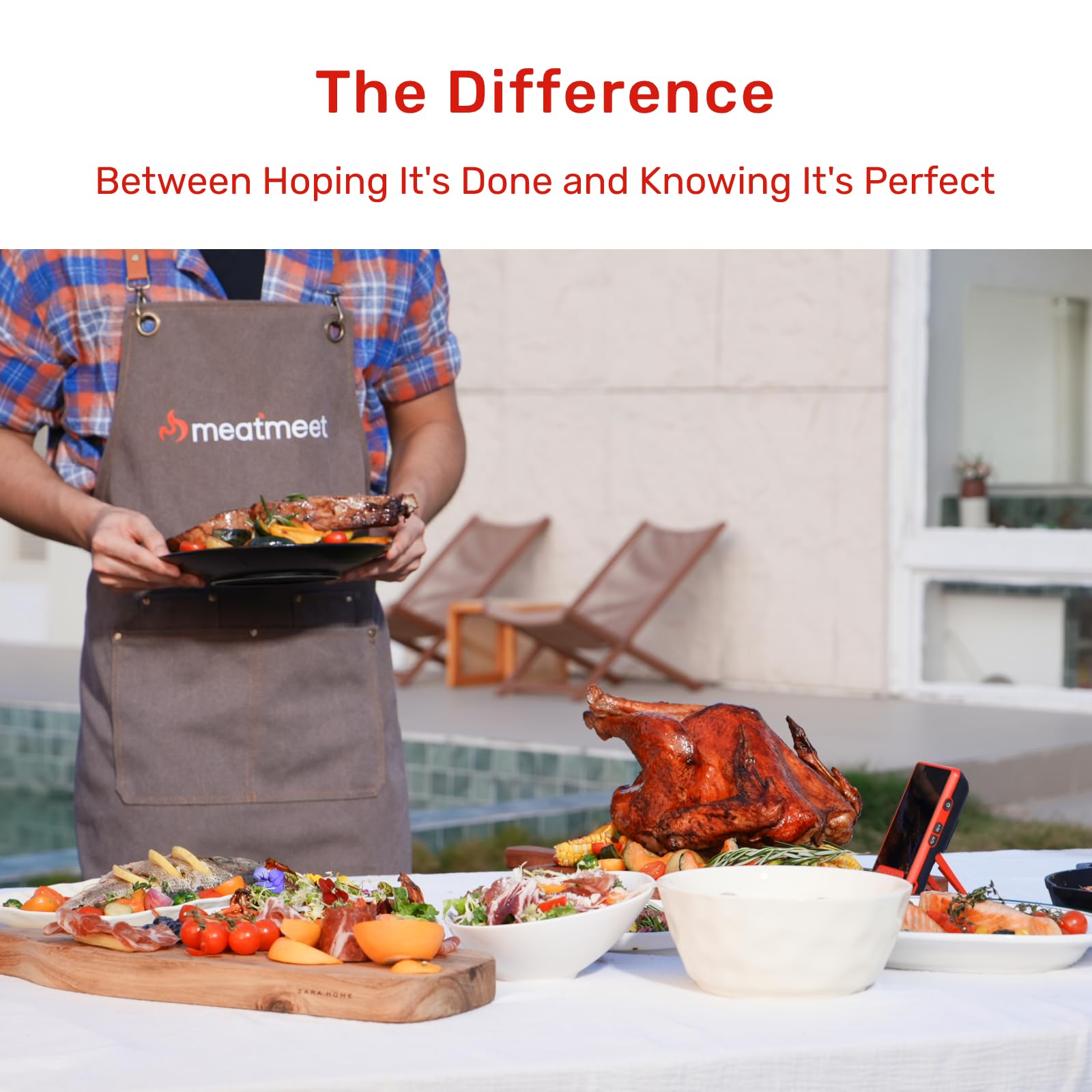Meatmeet X Pro dual probes monitoring two dishes simultaneously.