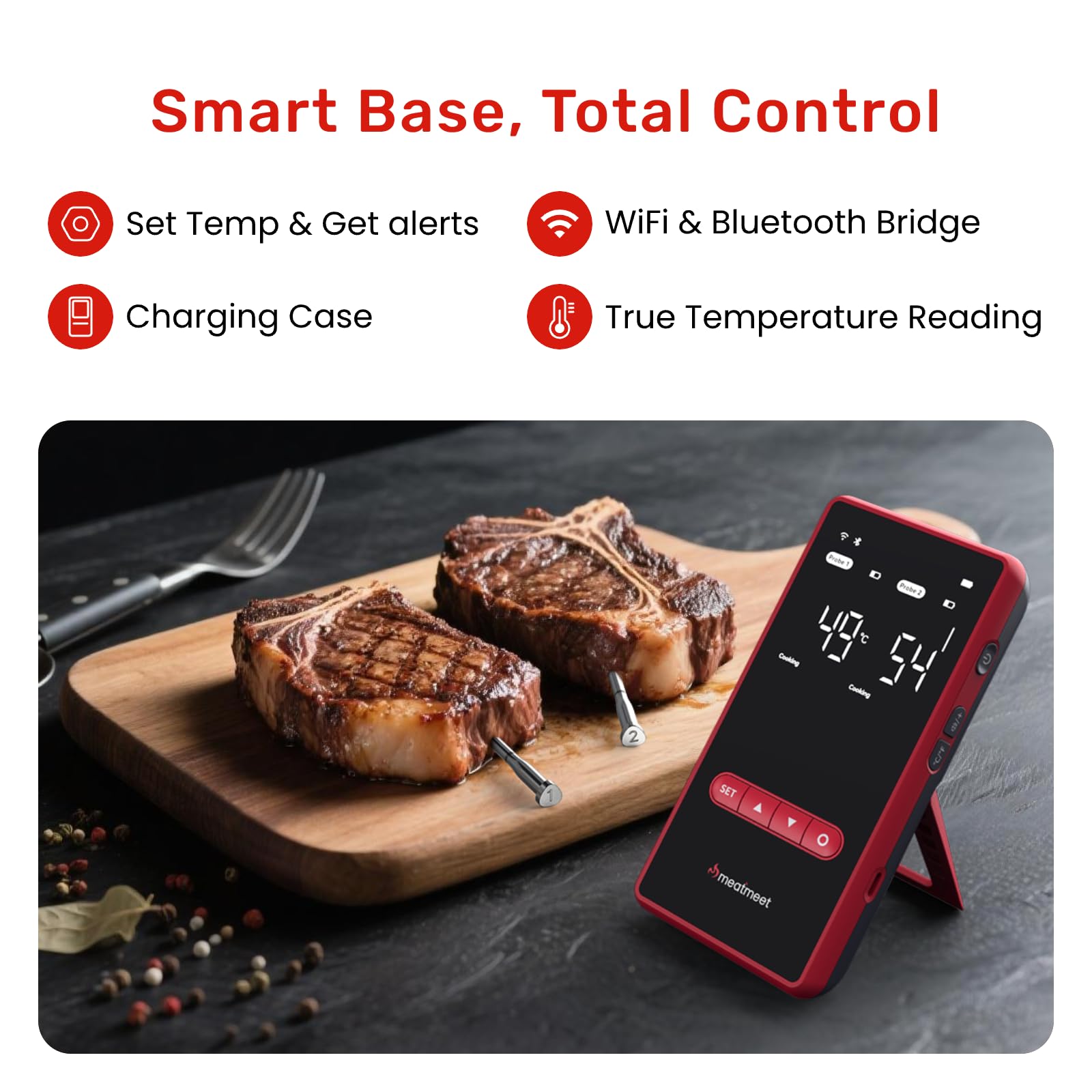 Meatmeet X Pro ambient-sensors probes for ambient temperature awareness.