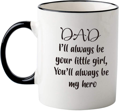 Mecai heartful print mug with hero message, perfect for Dad's morning coffee