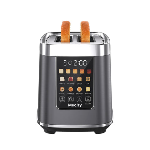 Mecity 2-slice toaster with touch screen for precise browning control