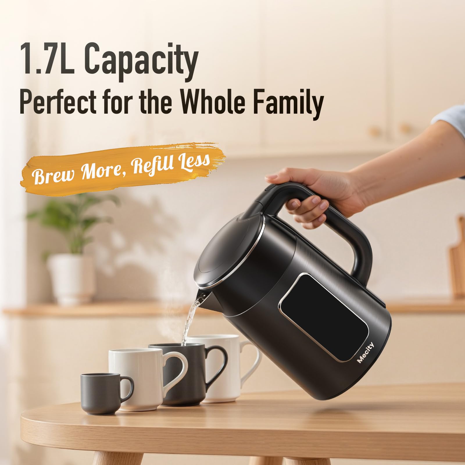 Mecity 1.7L capacity for families and guests