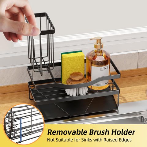 Mecyfaty dish brush stand keeps brushes upright and dry after use.
