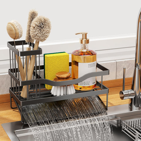 Mecyfaty sponge holder with self-drain tray keeps counters dry.