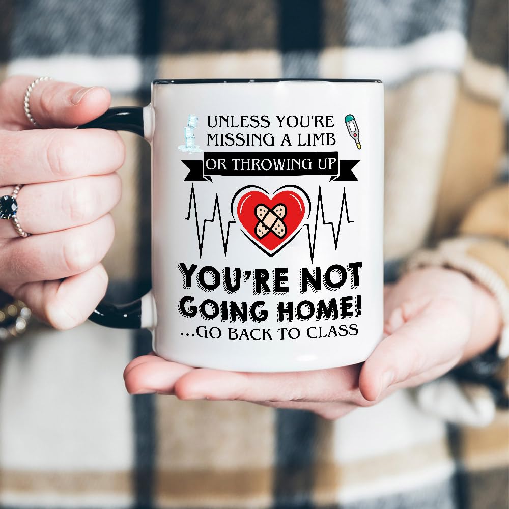 MEDROC mug sits on a nurse's desk for daily coffee routines.
