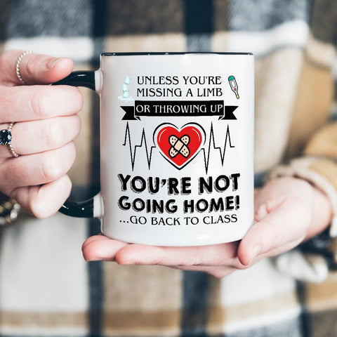 MEDROC mug sits on a nurse's desk for daily coffee routines.