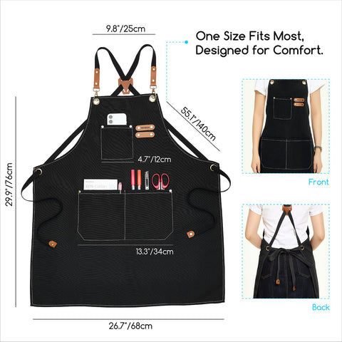 MEEDEN painting apron with 3 pockets keeps brushes and tools within easy reach.