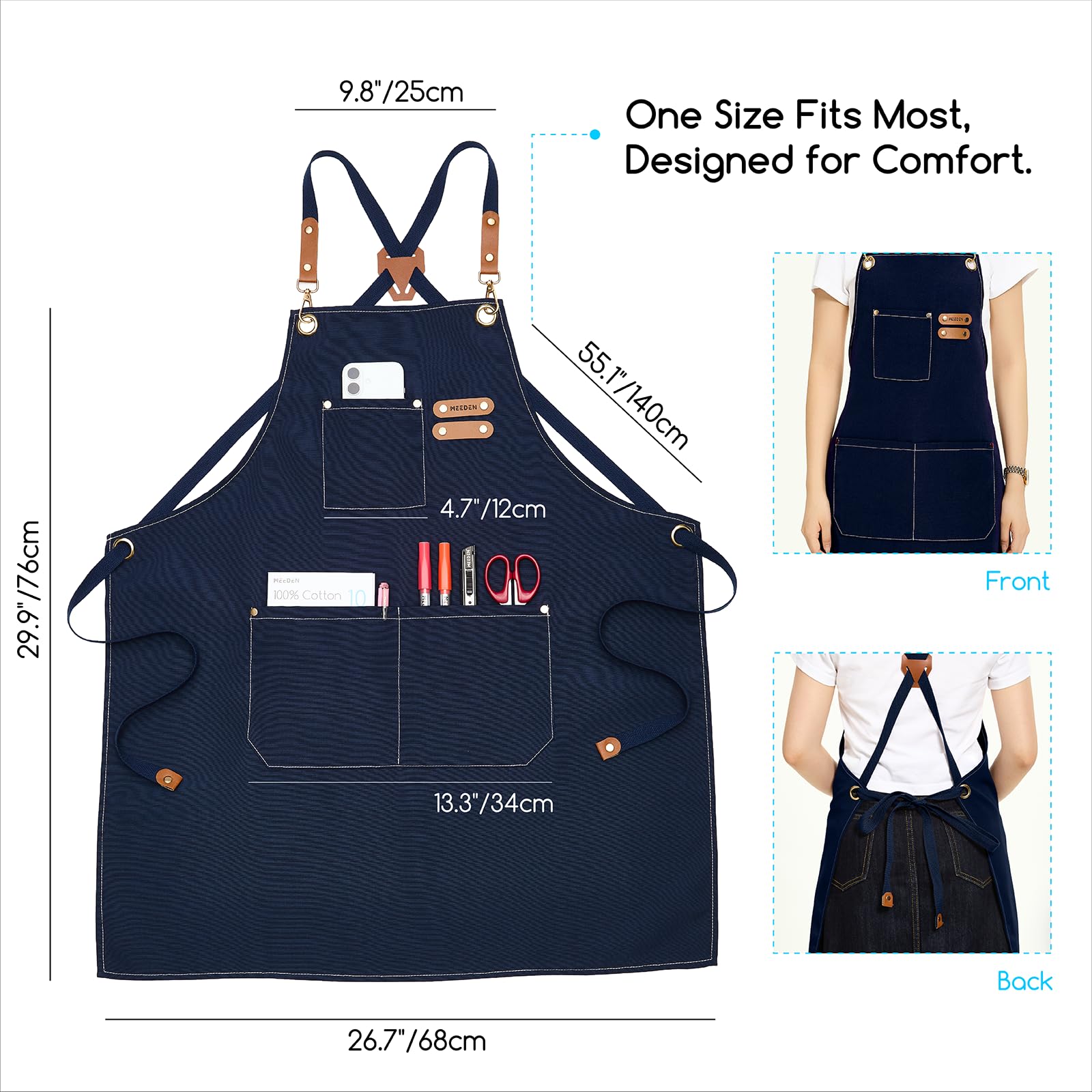 MEEDEN waterproof apron shields clothing during studio or kitchen painting