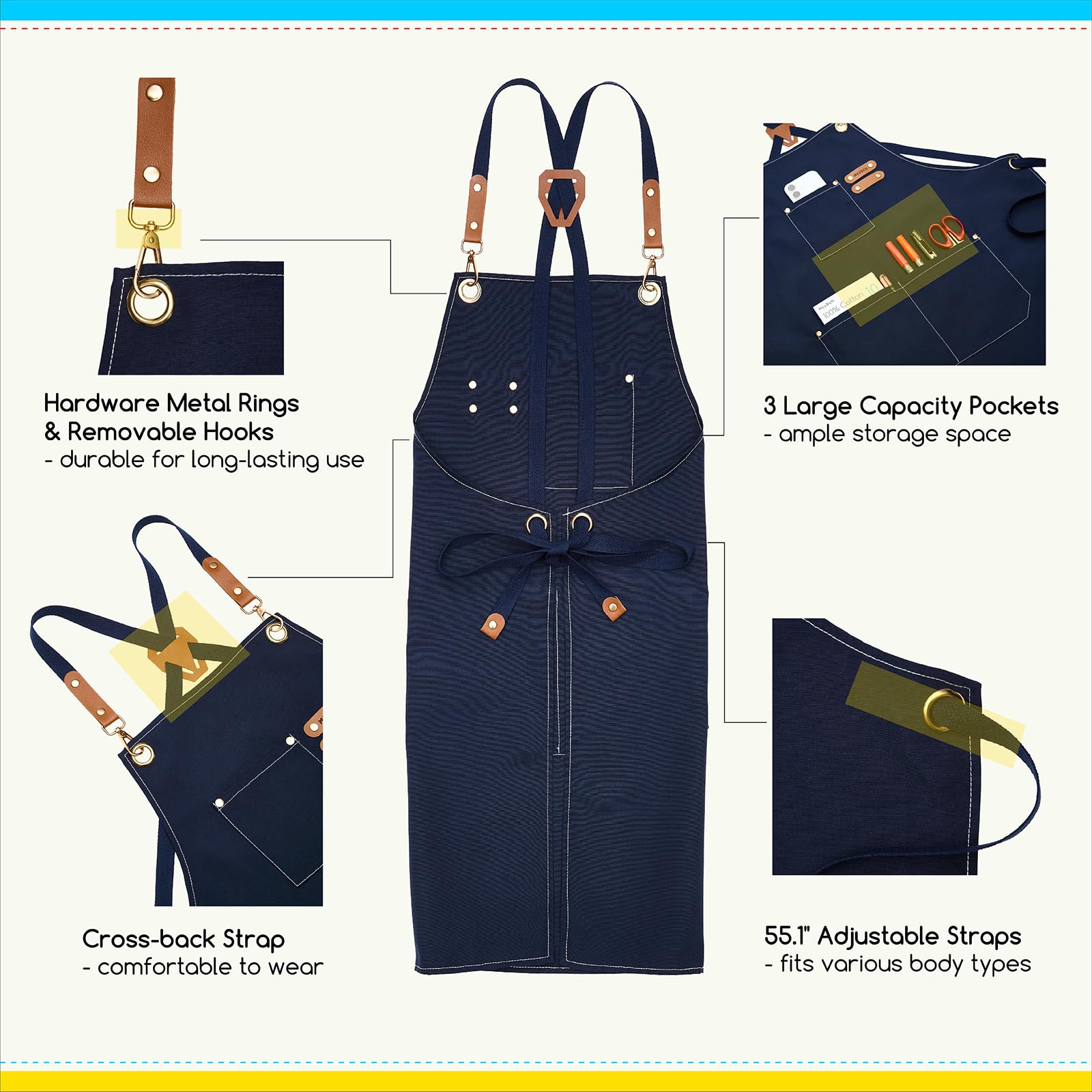 MEEDEN cross-back adjustable straps ensure a comfortable fit