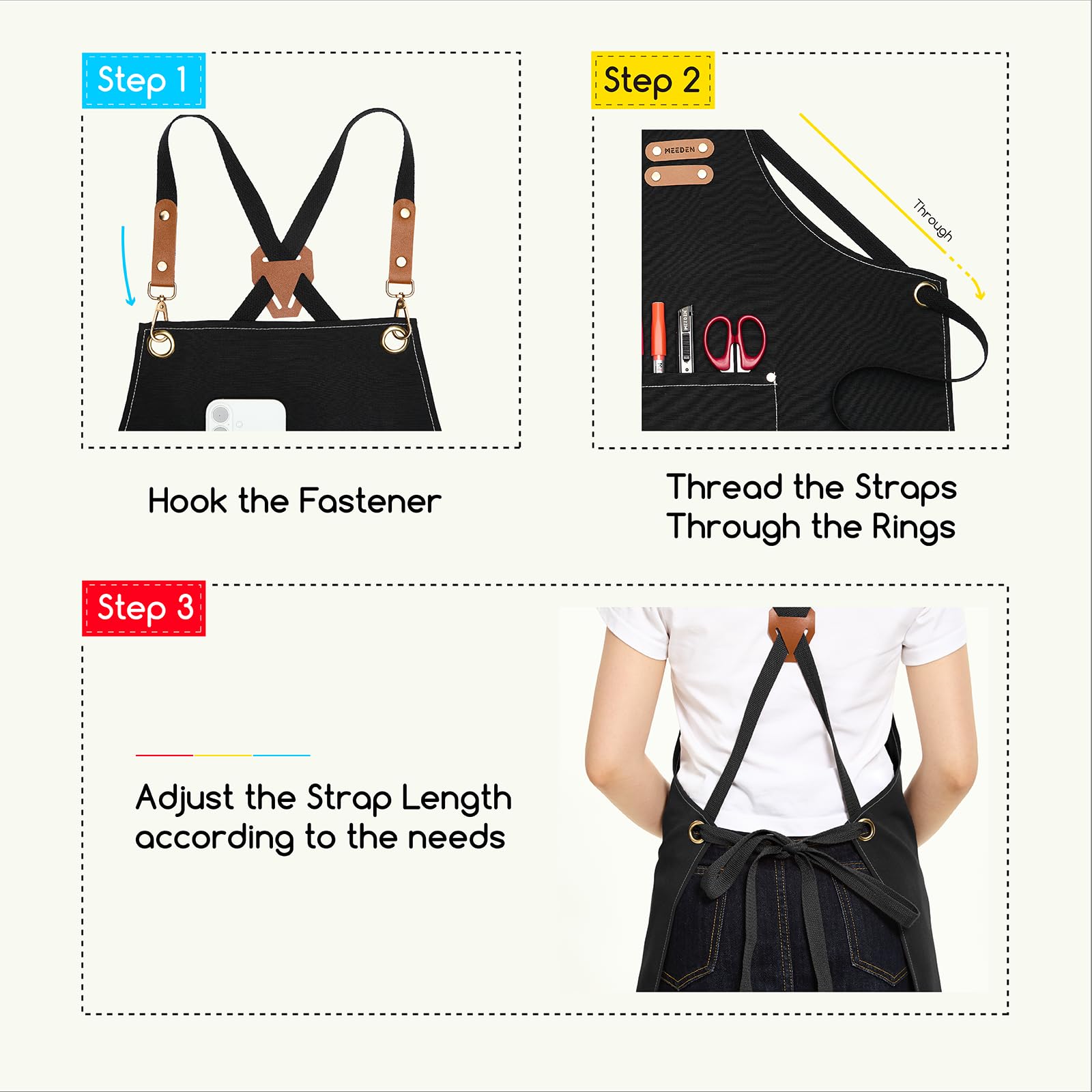 MEEDEN painting apron is easy to clean and maintain for busy studios.