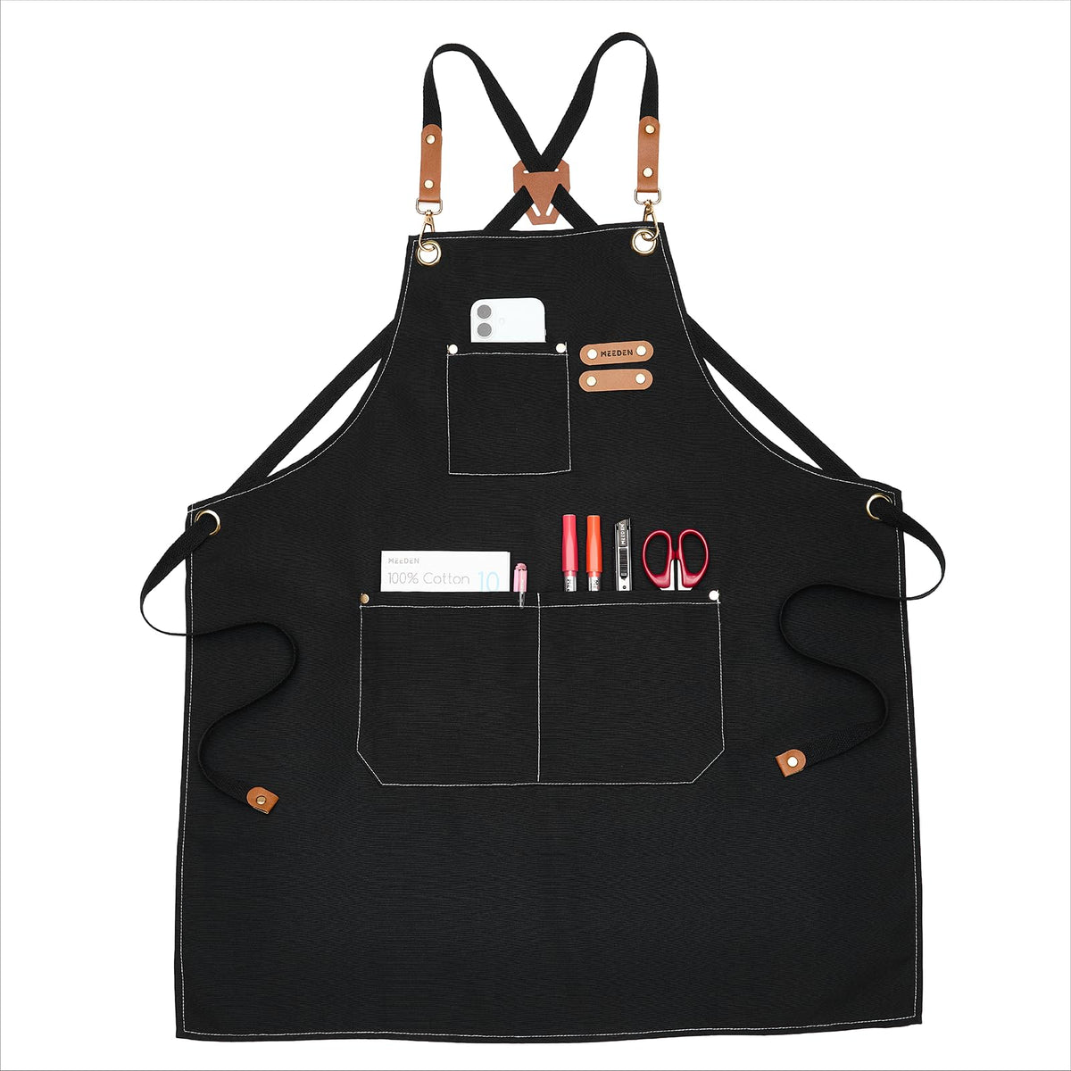 MEEDEN painting apron with cross-back waterproof design protects clothes during painting sessions.