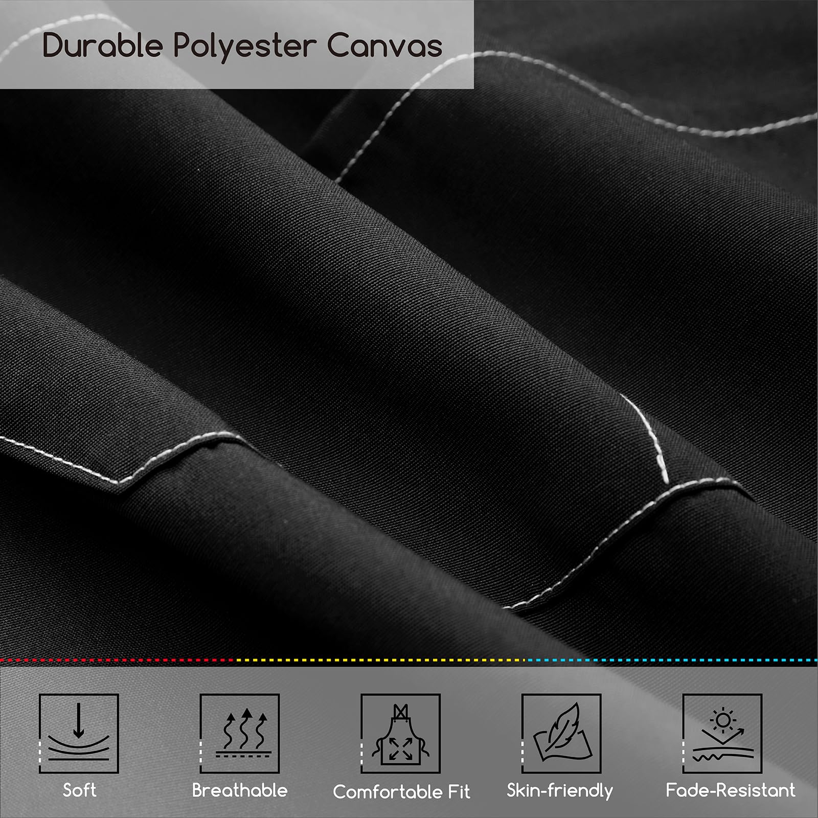 MEEDEN painting apron made from durable polyester canvas maintains shape after washing.