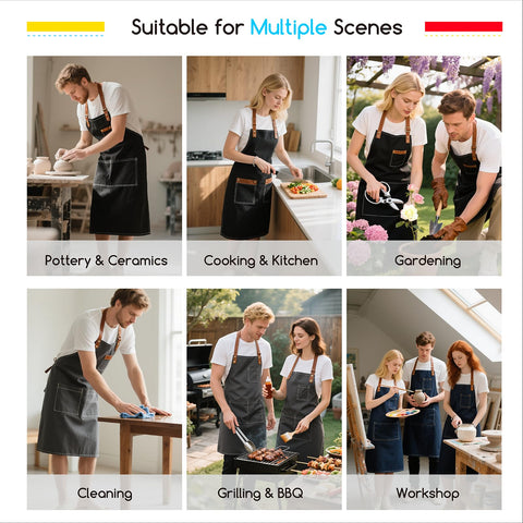 MEEDEN painting apron provides full coverage with a 29-5 inch length.