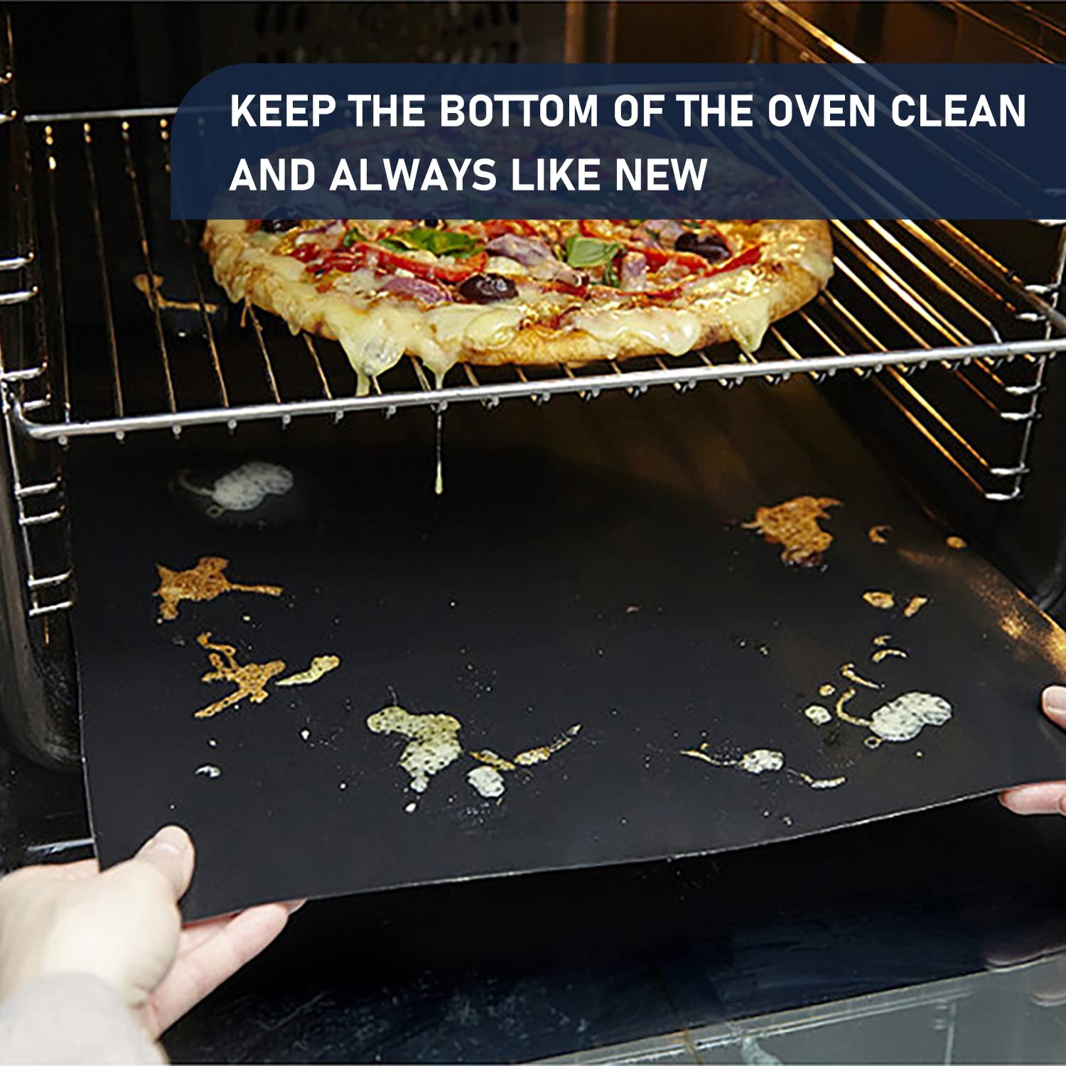 Meegoo oven liner heat resistance up to 500°F helping contain spills
