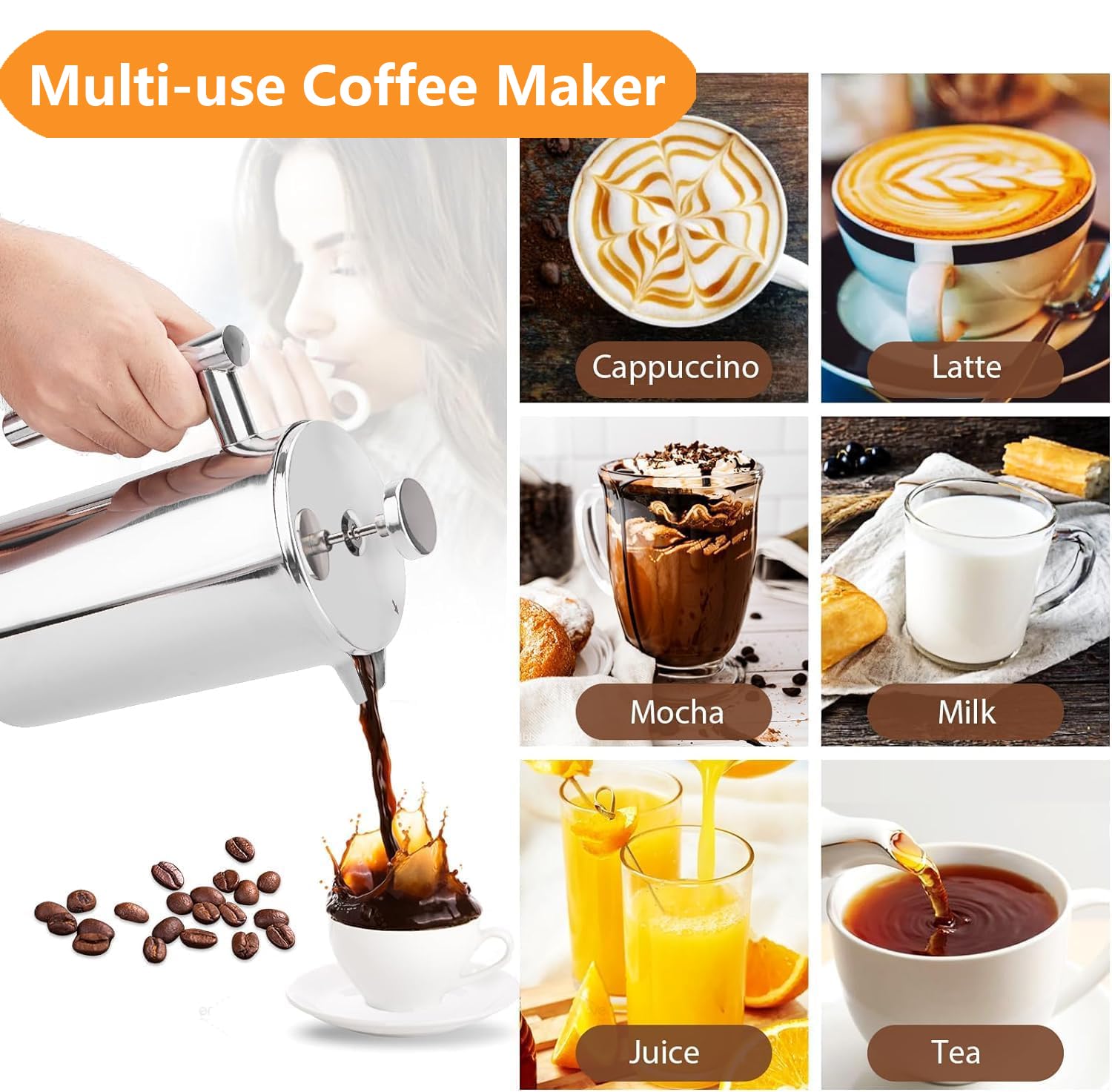 Meelio small French Press compact travel-friendly design for on-the-go.